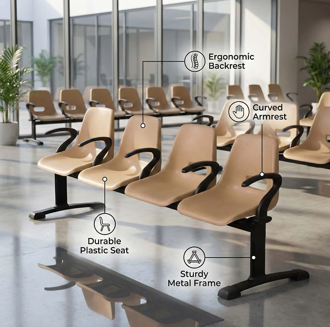 SAAB S-253-HA Holo Big Shell Sofa 4-Seater Double Channel with arms - Image 7