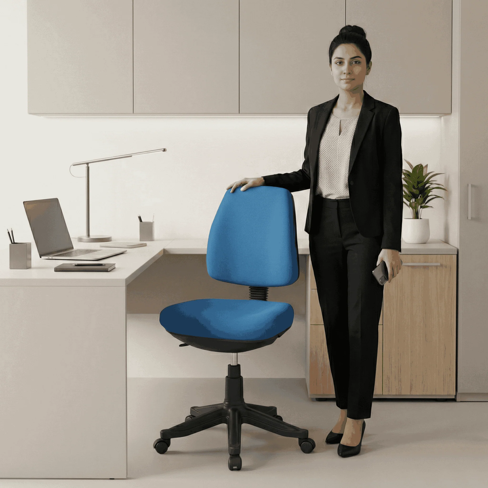 SAAB Computer Chair Without Arms With Hydraulic Jack and Stopper Model SAAB S-508 - Image 2