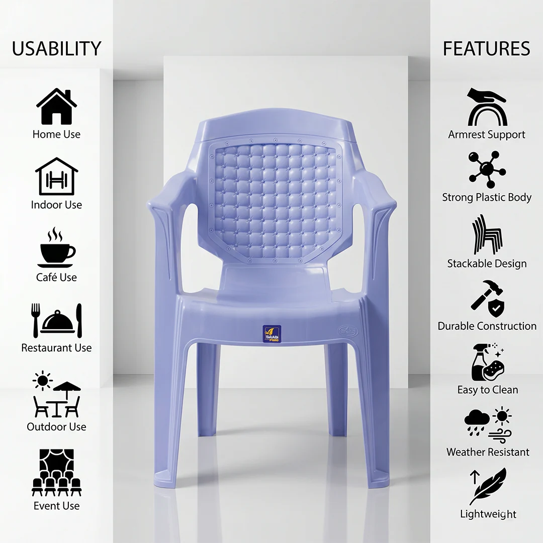 SAAB Full Plastic Patti Chair Model SAAB SP-831 - Image 4
