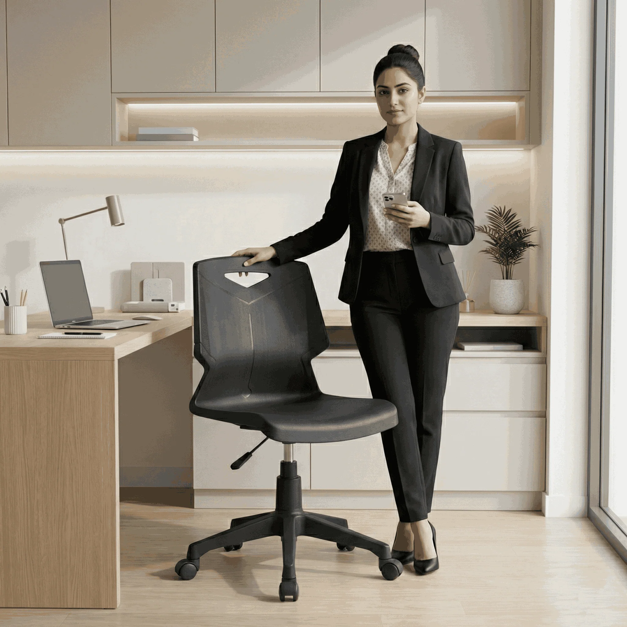 Green Shell Revolving Chair SAAB S-17-H - Image 2