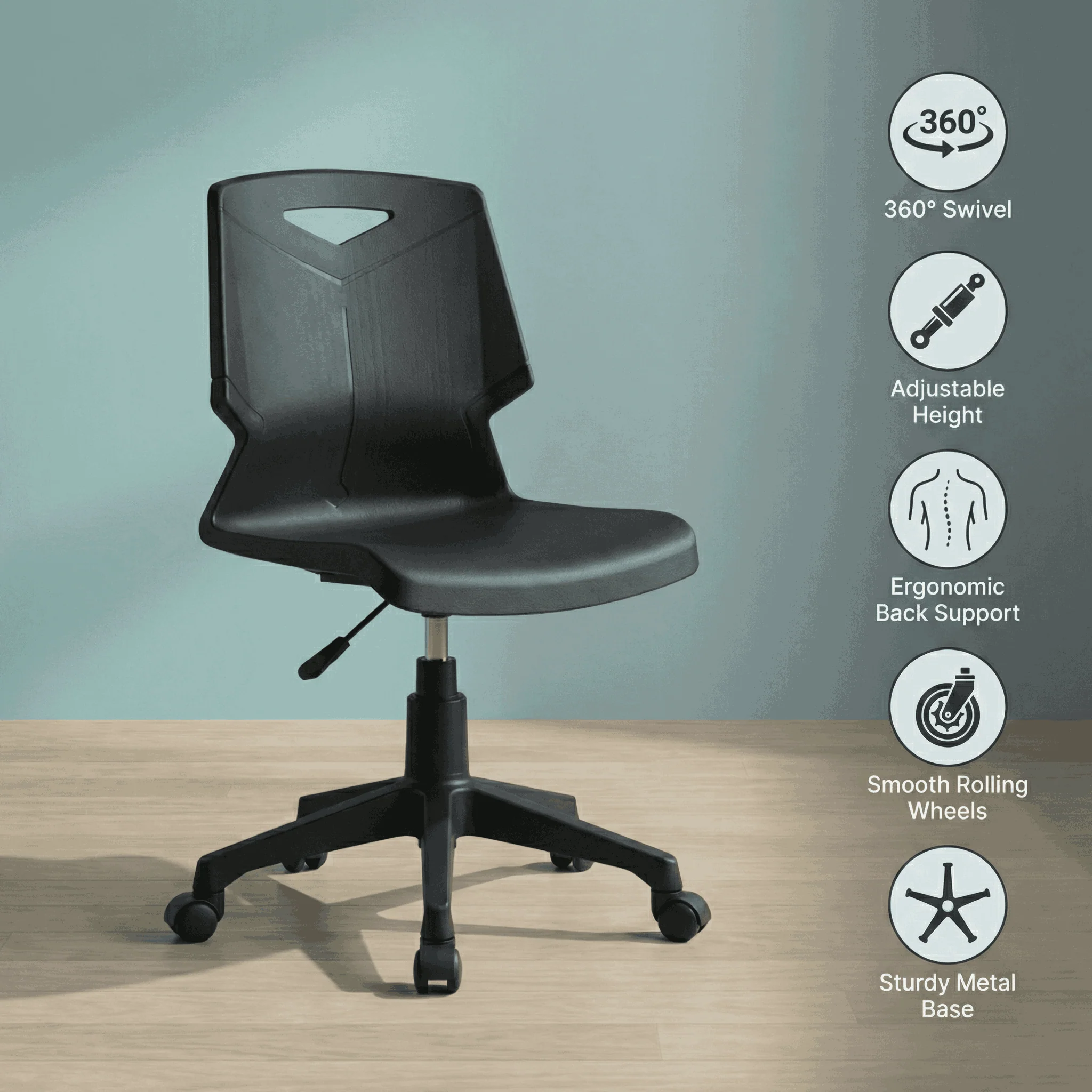 Green Shell Revolving Chair SAAB S-17-H - Image 3