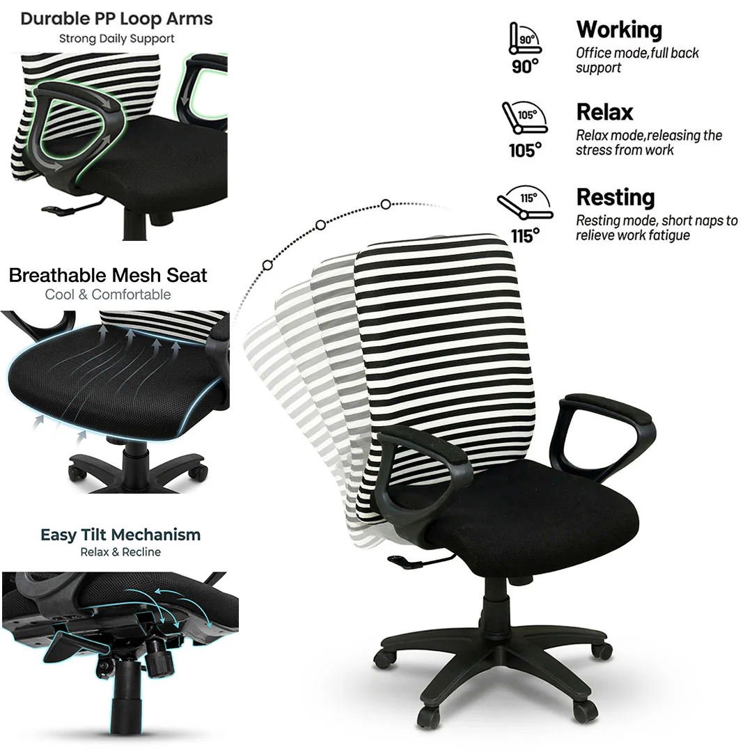 SAAB Manager Office Revolving Chair (Medium Back) Model SAAB S-540 - Image 3