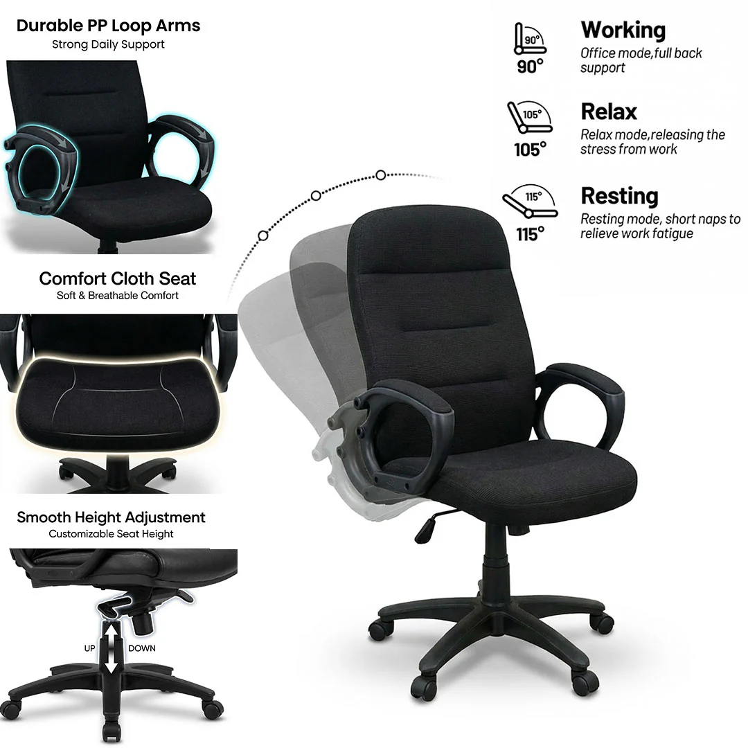 Orion Low Back Revolving Chair SAAB S-525 - Image 3