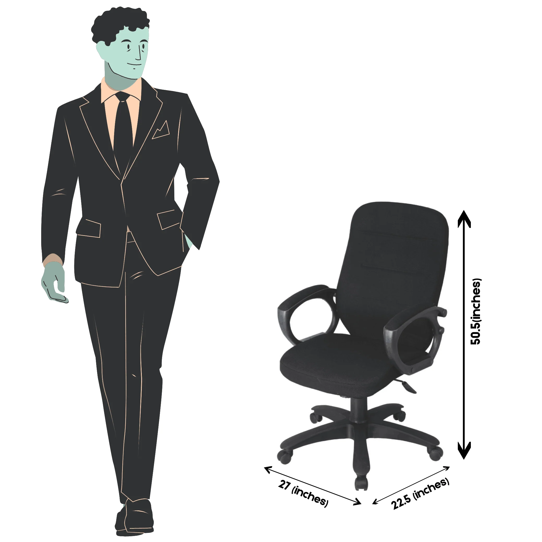 Orion Low Back Revolving Chair SAAB S-525 - Image 6