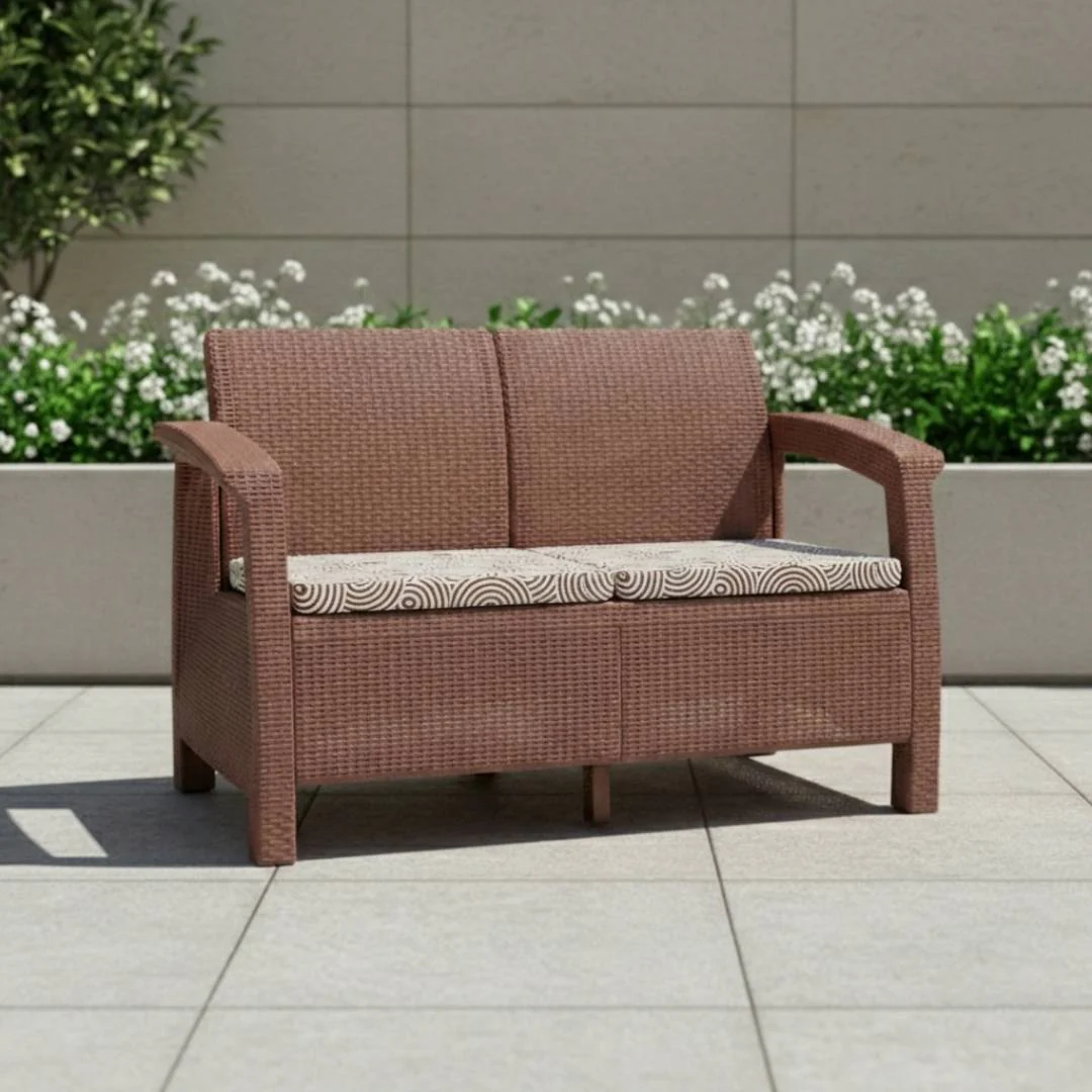 SAAB Newly Designed Rattan Allegra 2 Seater Sofa with Printed Cushions SAAB SP-373 - Image 4