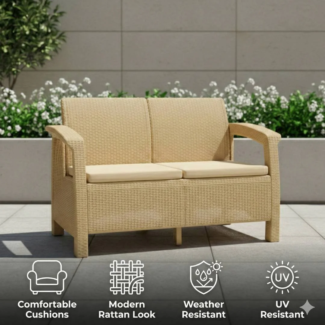 SAAB Newly Designed Rattan Allegra 2 Seater Sofa with Printed Cushions SAAB SP-373 - Image 5