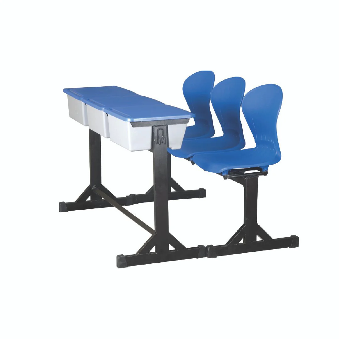 Study Desk with Small Plastic Top & Box 3-Seater (Std. Height) S-138 - Image 2