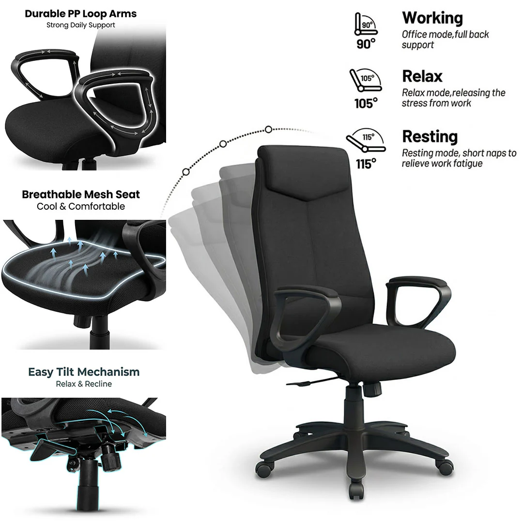 SAAB S-535 High Back Revolving Chair - Image 3