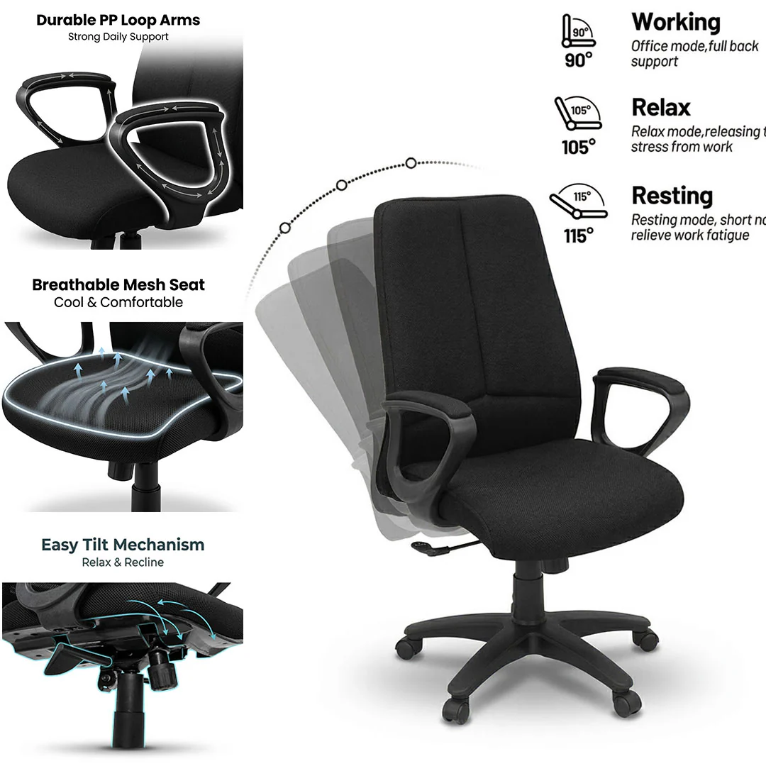 Model SAAB S-536 Low Back Revolving Chair - Image 3