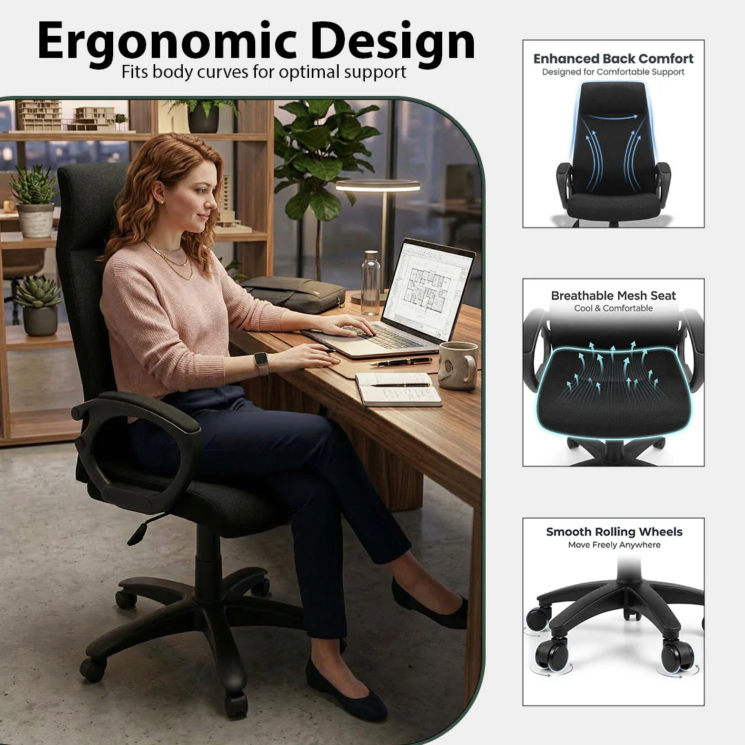 New High Back Revolving Office Chair Model SAAB S-537 From SAAB Pakistan - Image 4