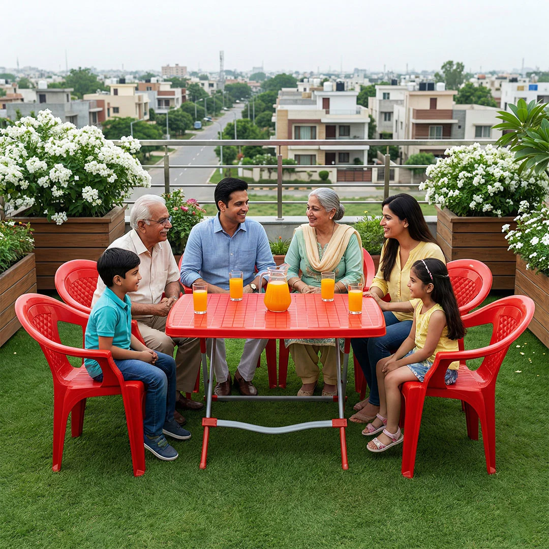 Full Plastic Chairs And Table Set
