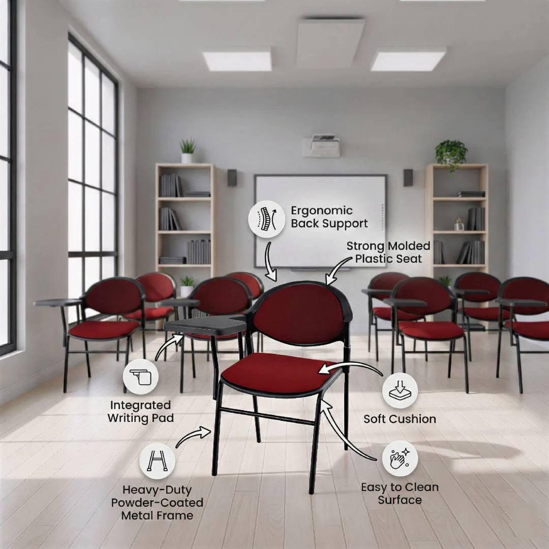SAAB S-02-SC Comforto Study Chair with Cushion Vertical Pipe - Image 7