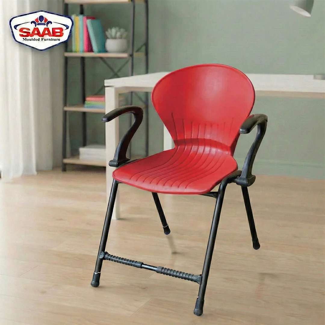 SAAB S-06-A Steel Plastic Pecock Shell Chair with Arms - Image 4
