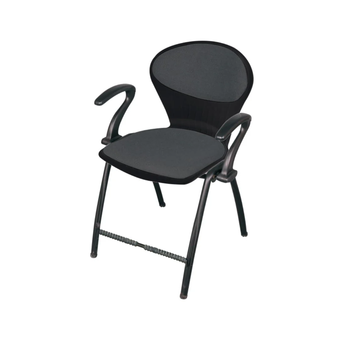 SAAB S-06-AC Steel Plastic Pecock Shell Chair with Arms & Cushion - Image 7