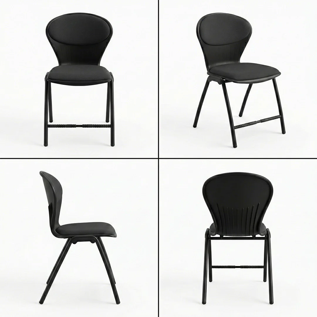 Steel Plastic Peacock Shell Chair with Cushion SAAB S-06-C - Image 4