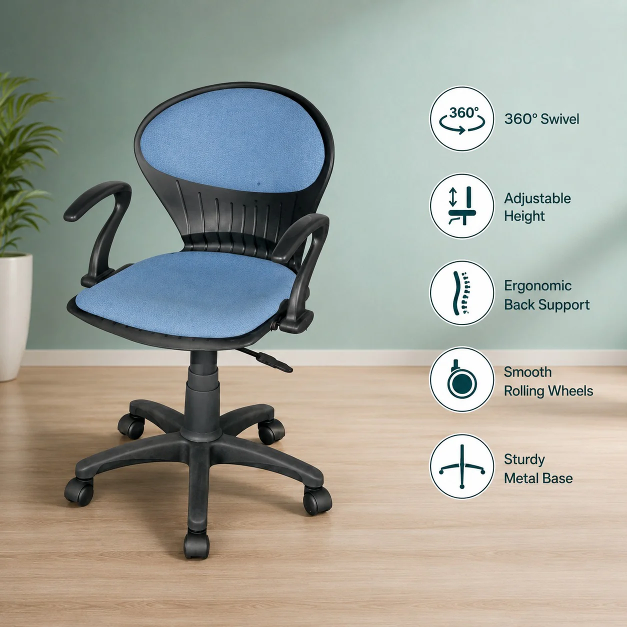SAAB S-15-HAC Peacock Shell Revolving Chair - Image 3