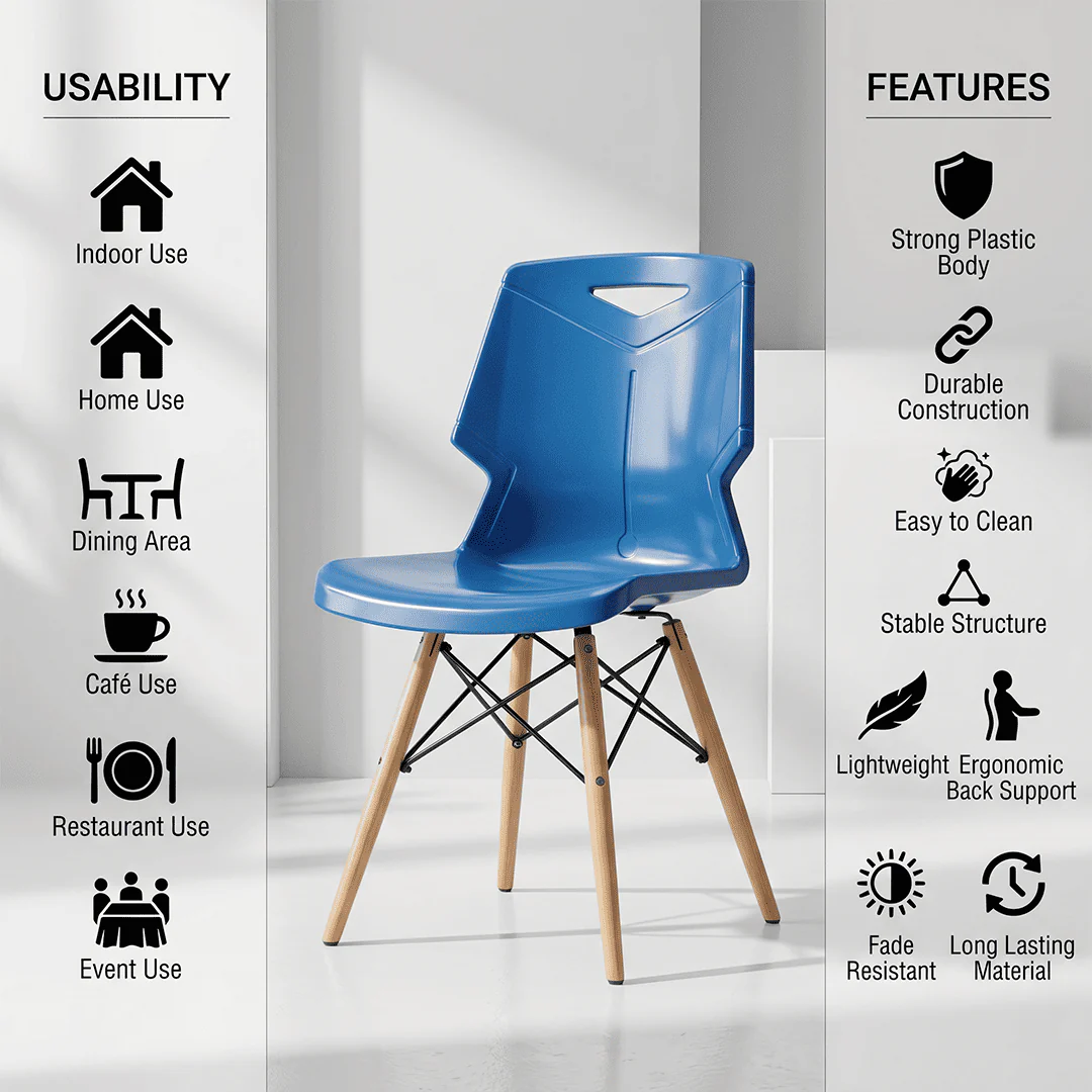 Wooden Legs Chair S-195-WL - Image 4