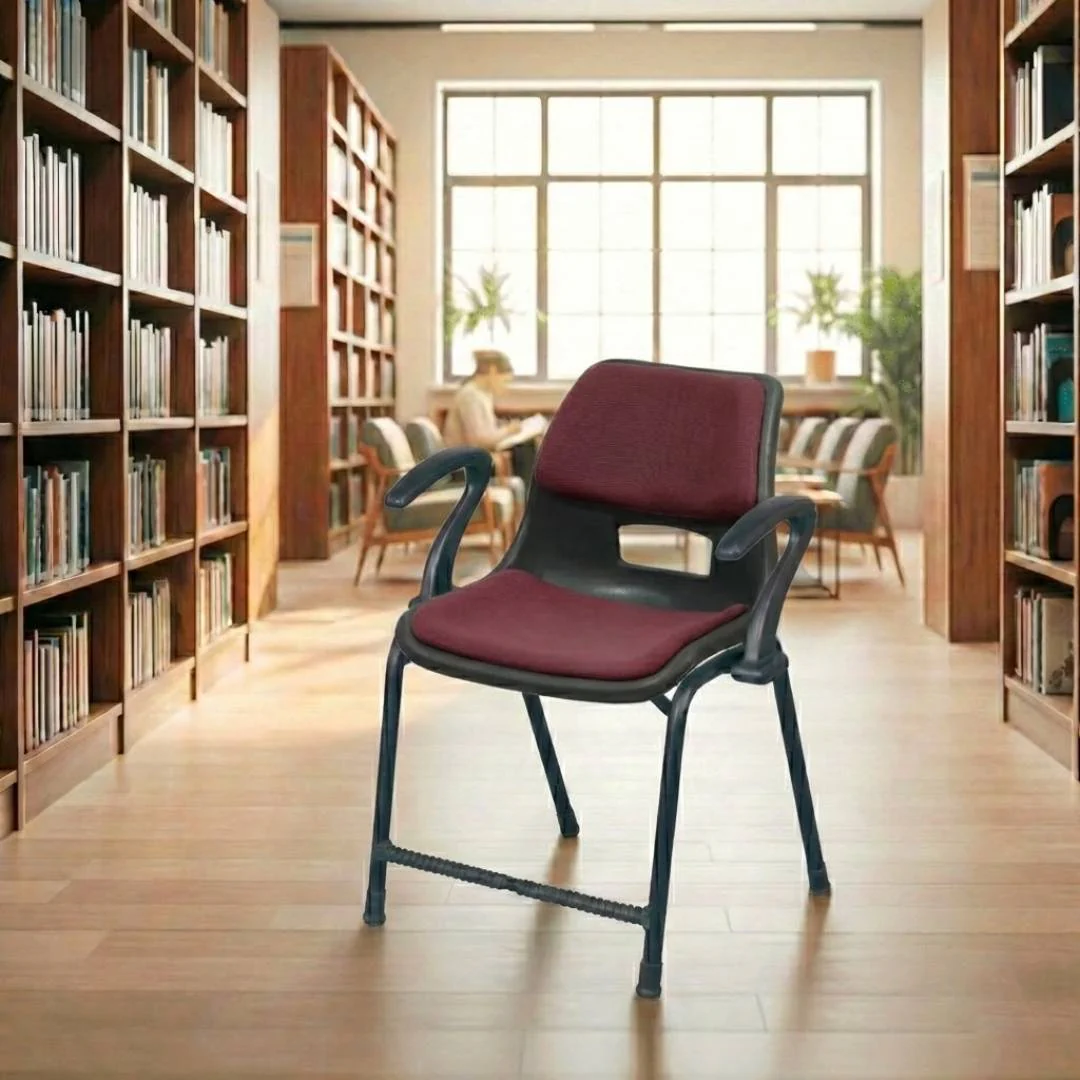 SAAB S-204-AC Steel Plastic Holo Shell Big Chair with Arms and Cushion - Image 3