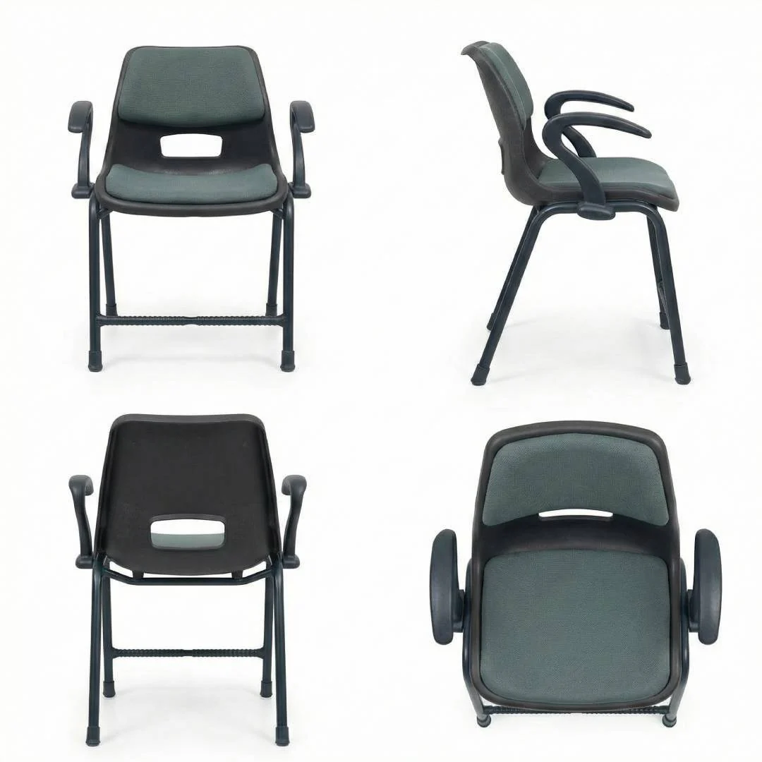SAAB S-204-AC Steel Plastic Holo Shell Big Chair with Arms and Cushion - Image 6