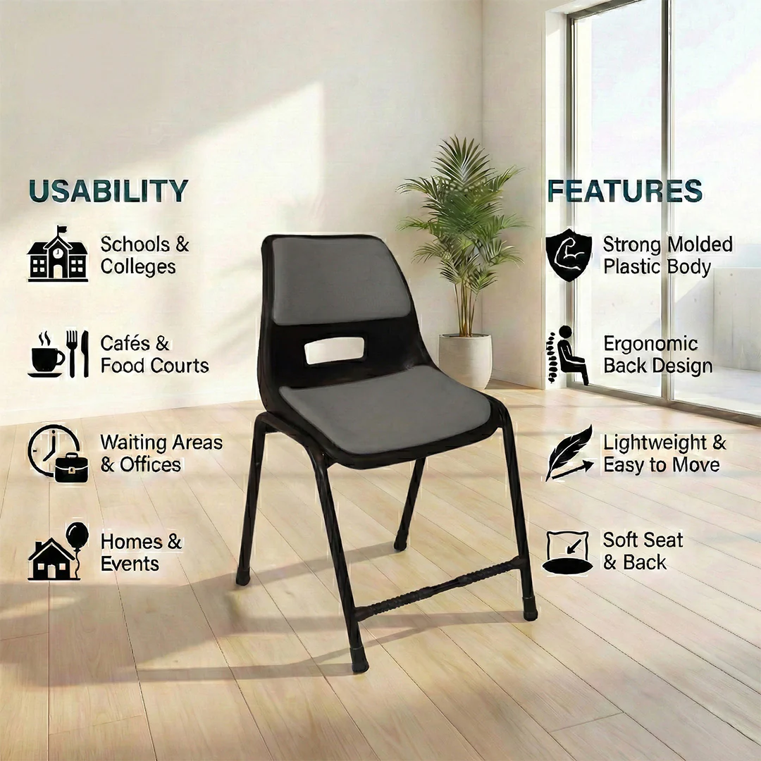 SAAB S-204-C Steel Plastic Holo Big Shell Chair with Cushion - Image 4