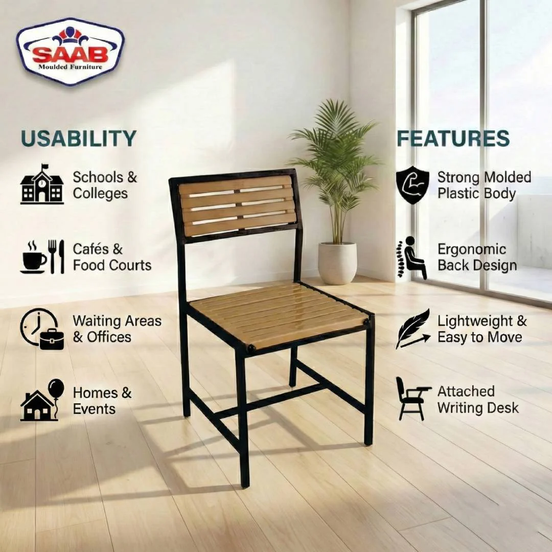 SAAB S-205 Steel Plastic Fancy Strip chair - Image 3