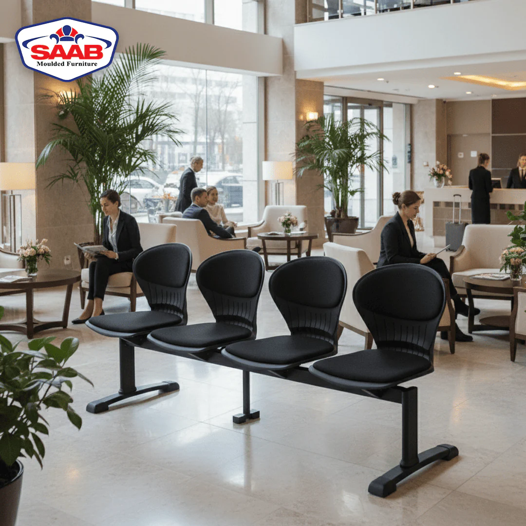 SAAB S-257-HC Peacock Visitor Sofa 4-Seater Double Channel with Cushion - Image 3