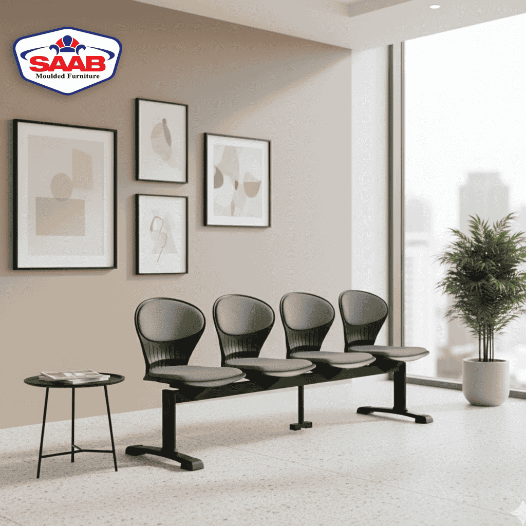 SAAB S-257-HC Peacock Visitor Sofa 4-Seater Double Channel with Cushion - Image 5