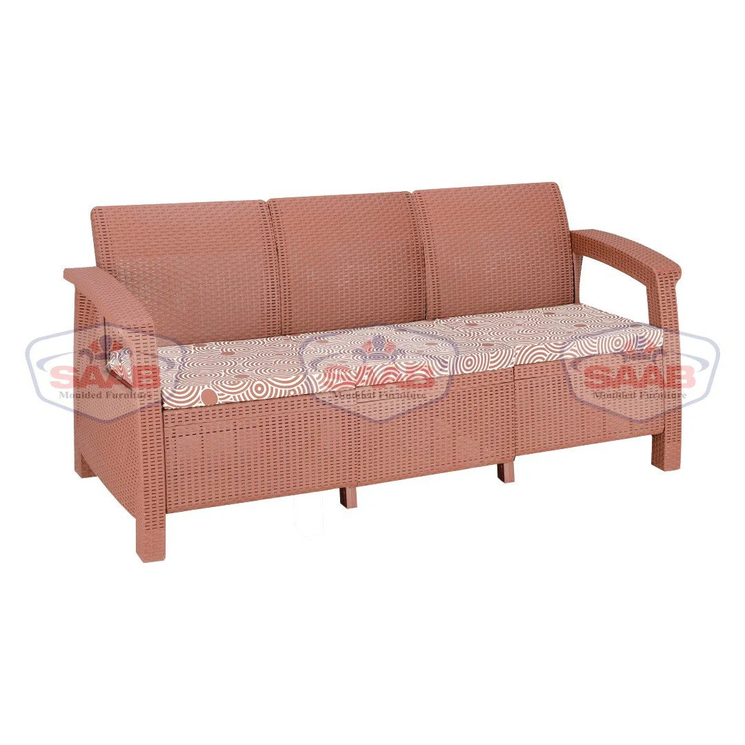 SAAB Newly Designed Rattan Allegra 3 Seater Sofa with Printed Cushions SAAB SP-375 - Image 6
