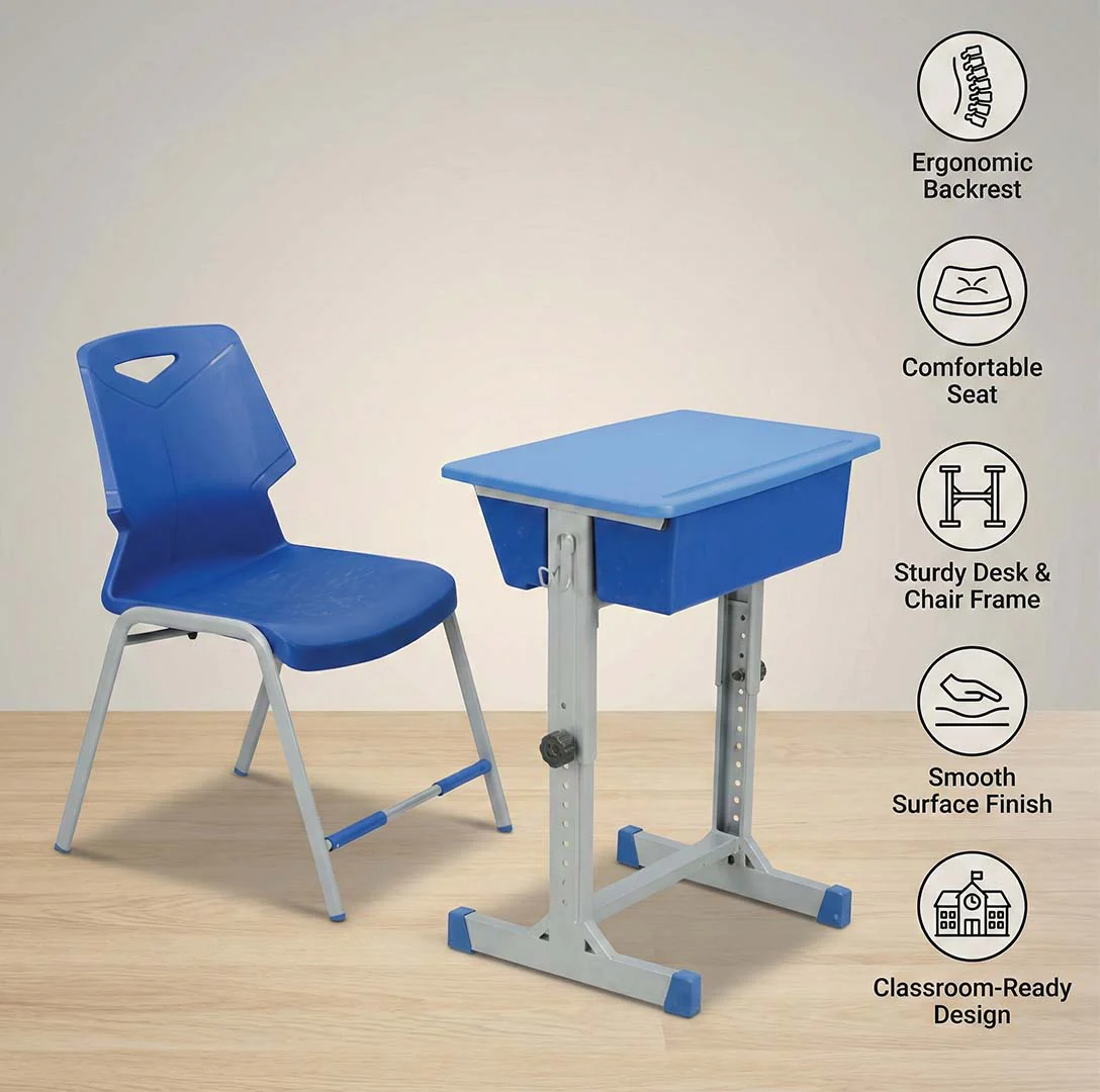 SAAB S-490 Study Desk with S-195 Steel Plastic Chair Set - Image 3