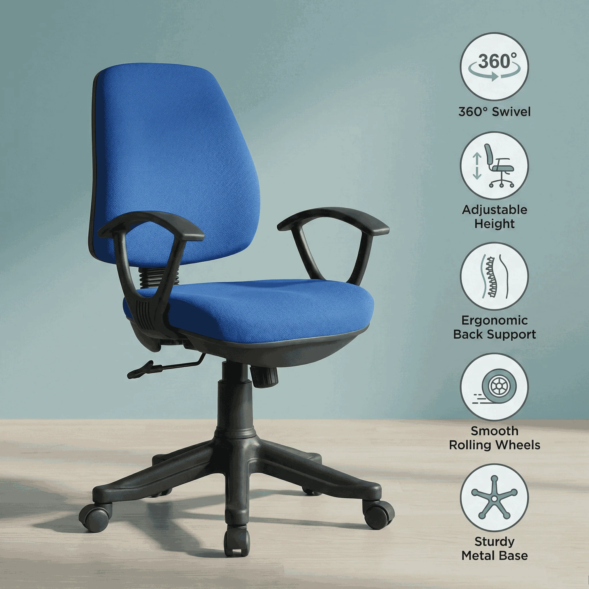 SAAB S-503 Computer Revolving Chair with Hydraulic Jack - Image 3