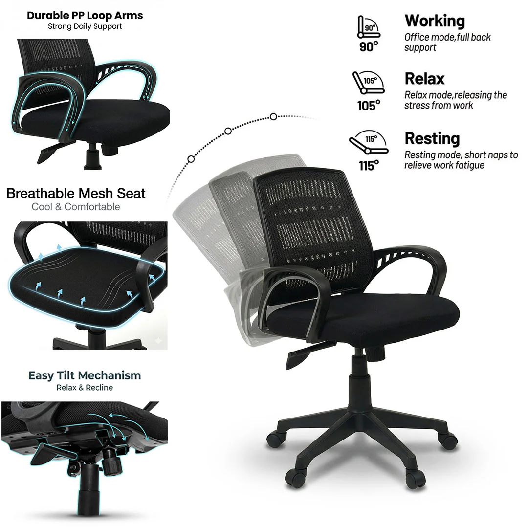 Relax Back Revolving Chair S-514 - Image 4