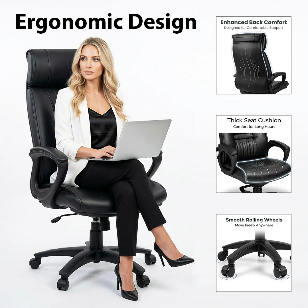 High Back Revolving Office Chair S-517 - Image 4