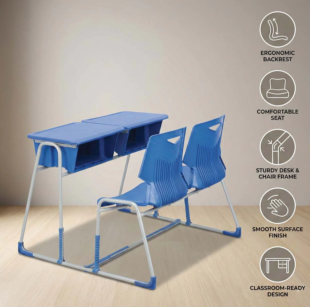 SAAB S-915 Steel Plastic Baby Holo Shell Joint 2-Seater Bench Desk - Image 5