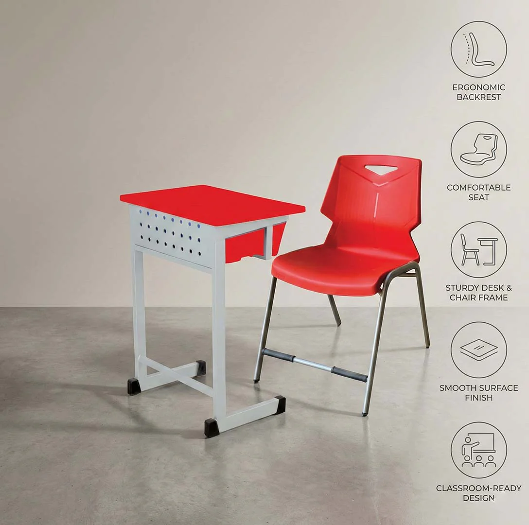SAAB S-931 Study Table With Plastic Book Shelf and Fiber Top - Image 3