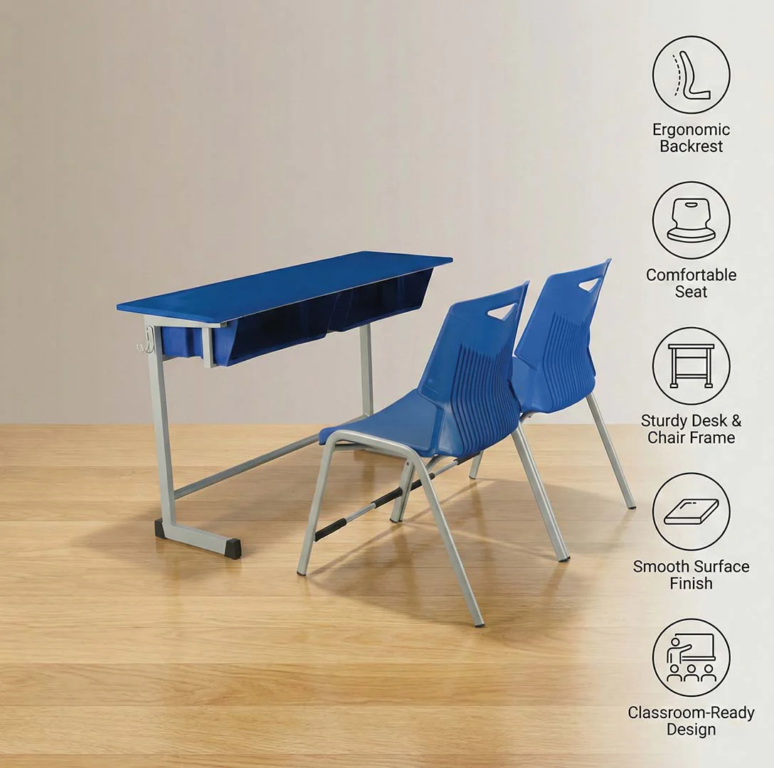 SAAB S-932 Study Table With Plastic Book Shelf and Fiber Top - Image 3