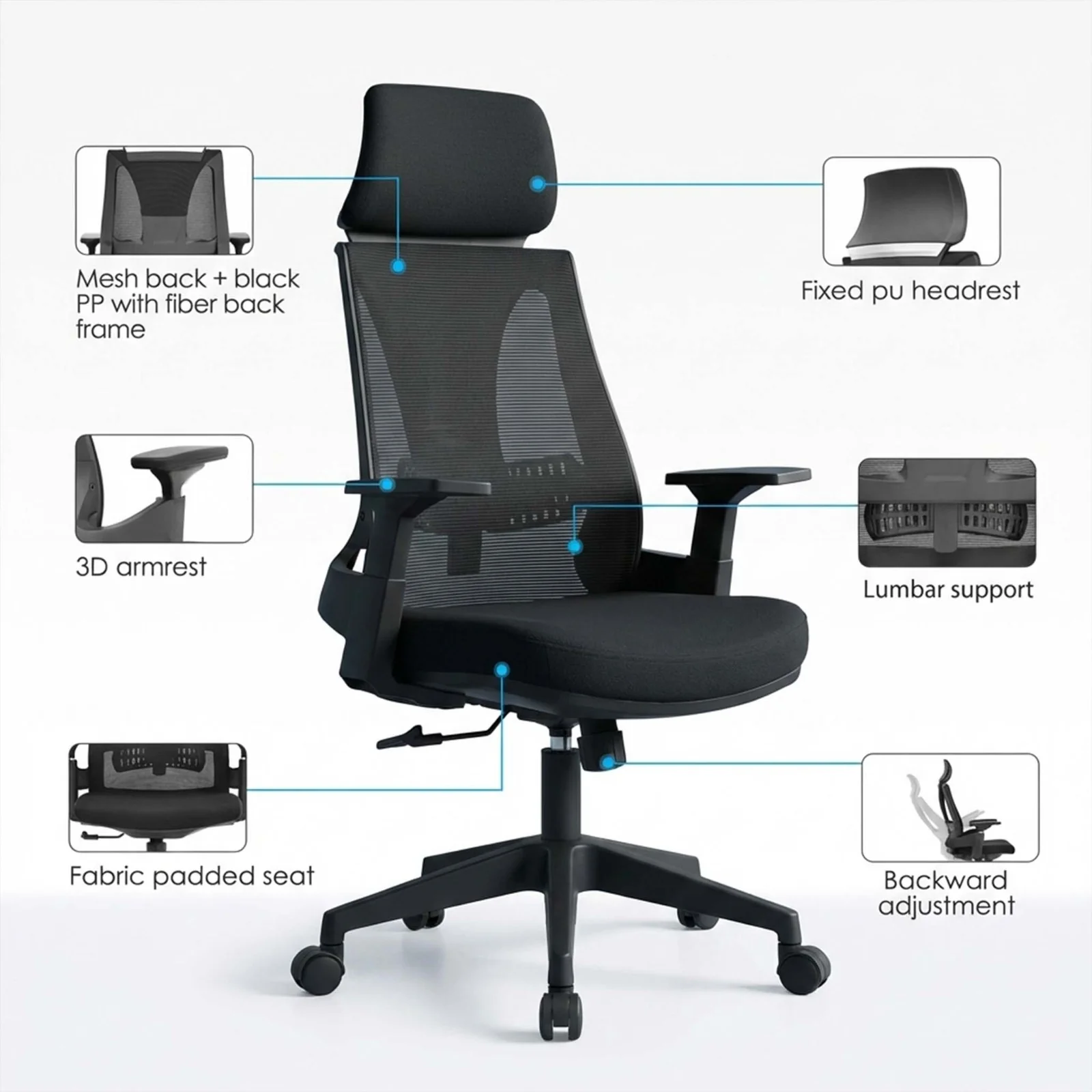 SAAB SM-790 Prime Pro Executive High Back Chair - Image 5