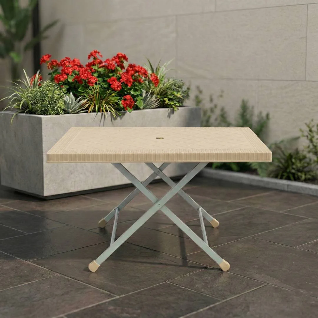SAAB SP-214-RT Steel Plastic Table With Rattan Top - Image 4