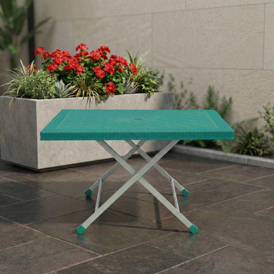 SAAB SP-214-RT Steel Plastic Table With Rattan Top - Image 7