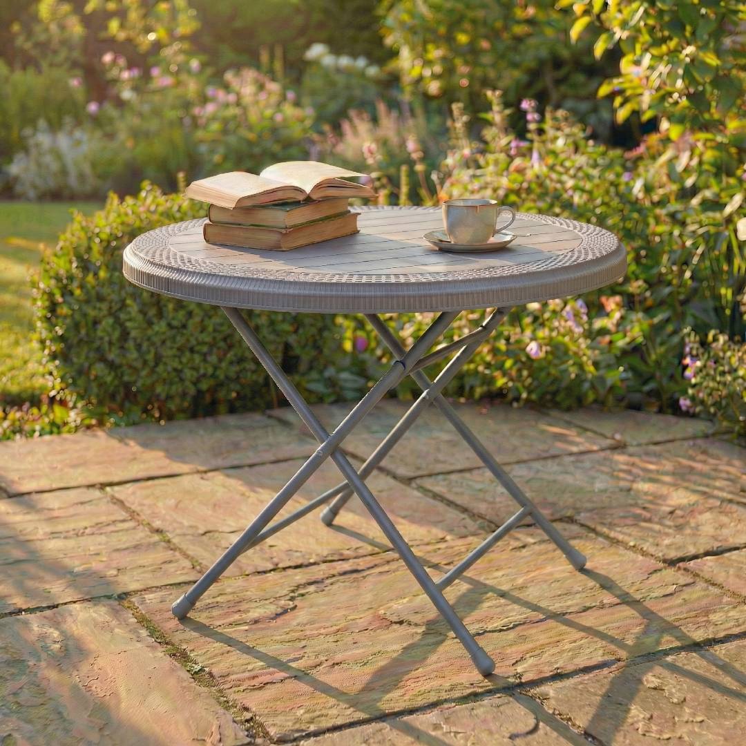 SAAB SP-215-RT STEEL PLASTIC RATTAN ROUND TABLE - Image 5
