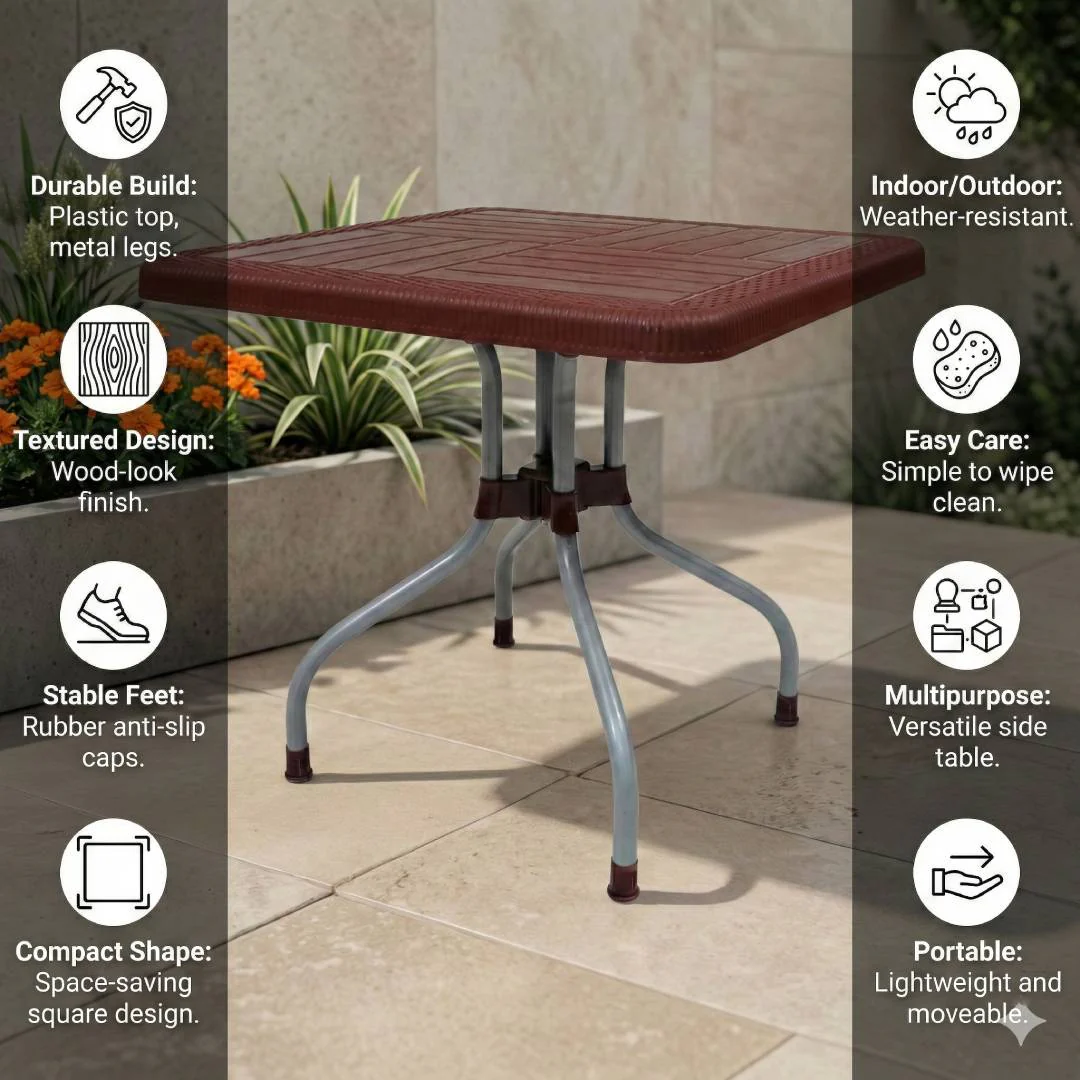 SAAB SP-246 Lexus Prince Square Table with Silver Legs - Image 7