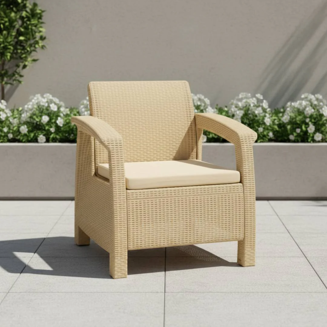 SAAB Newly Designed Rattan Allegra Single Seater Sofa with Printed Cushions SAAB SP-372 - Image 3