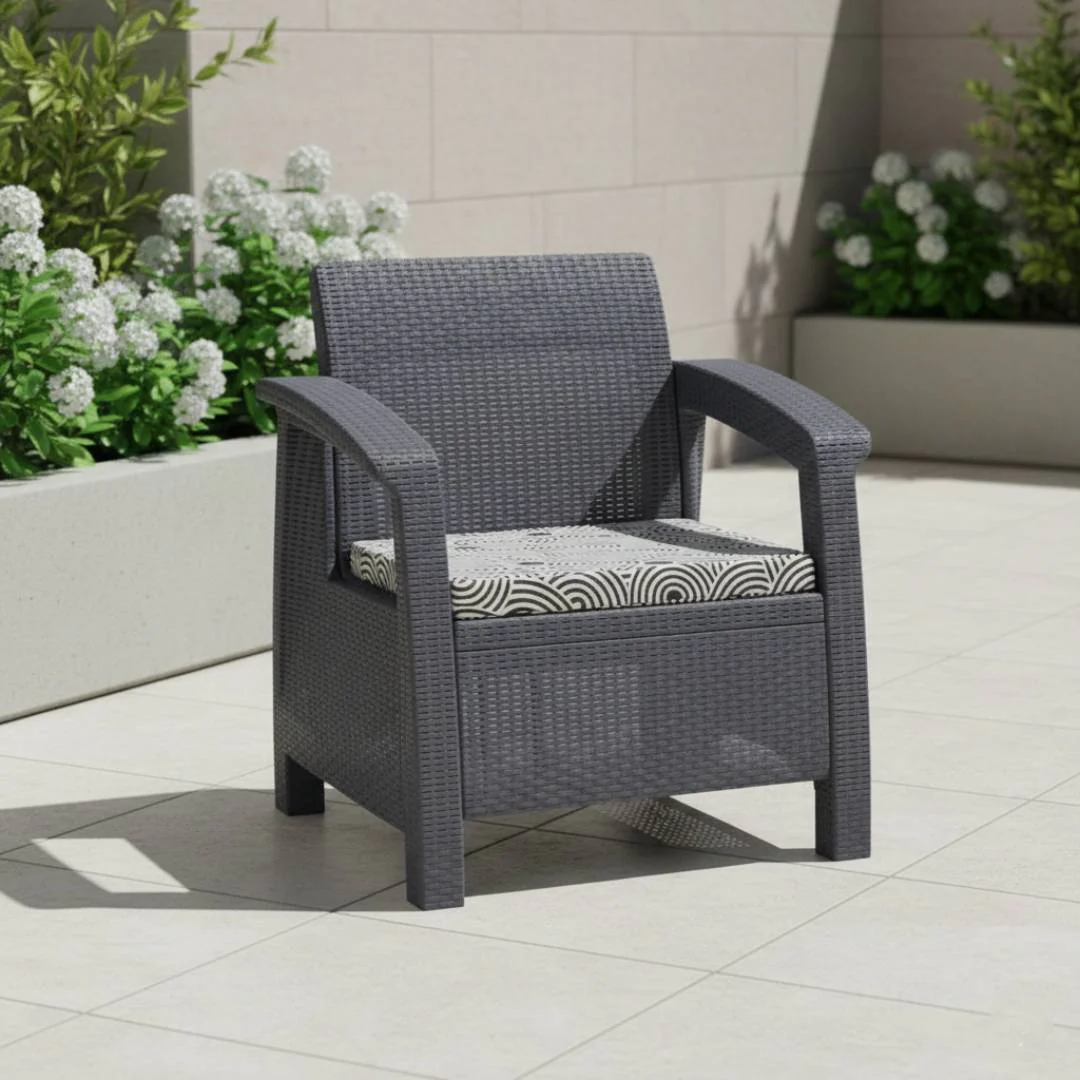 SAAB Newly Designed Rattan Allegra Single Seater Sofa with Printed Cushions SAAB SP-372 - Image 4