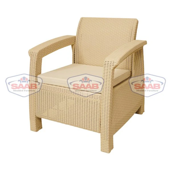 SAAB Newly Designed Rattan Allegra Single Seater Sofa with Printed Cushions SAAB SP-372 - Image 7
