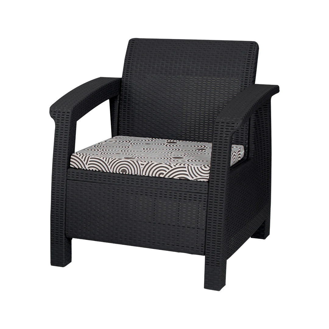 SAAB Newly Designed Rattan Allegra Single Seater Sofa with Printed Cushions SAAB SP-372 - Image 9
