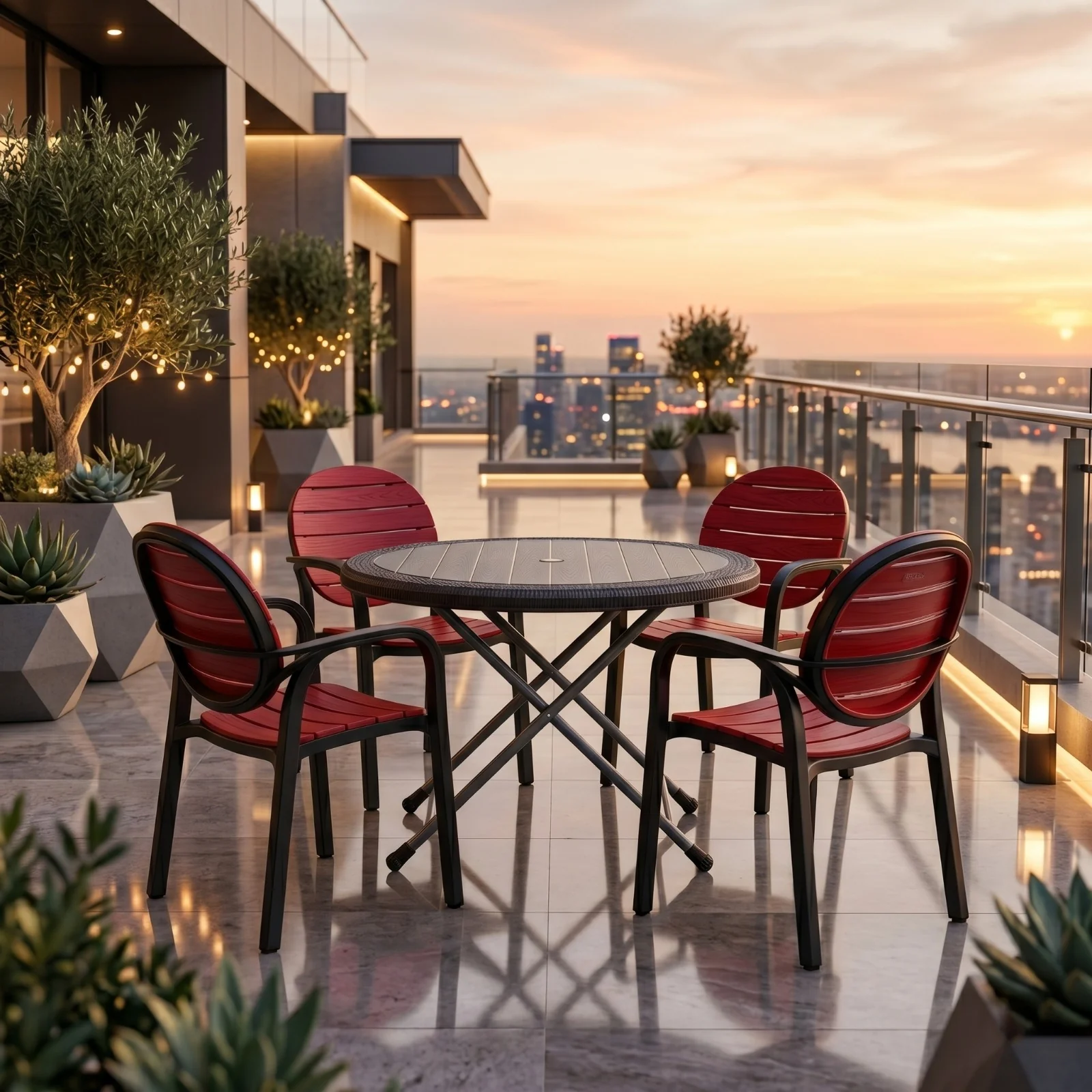 SPECTRUM PATTI CHAIRS SET MODEL SP-675 CHAIRS AND TABLE - Image 5
