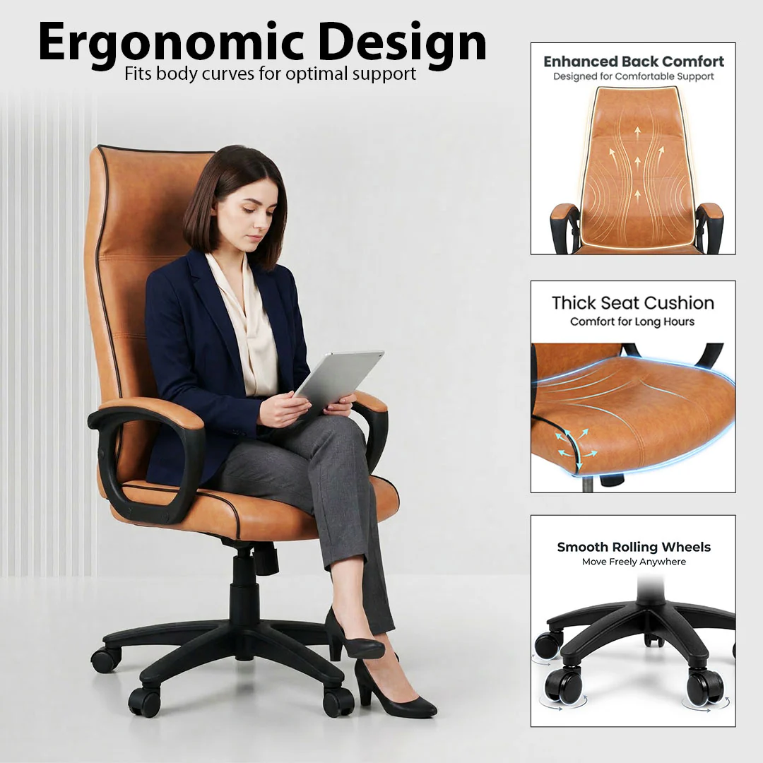 Sprinter High Back Revolving Chair Model S-528-L From SAAB Pakistan - Image 4