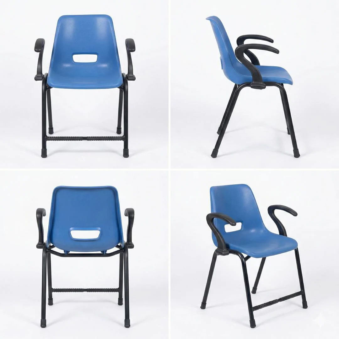 Steel Plastic Holo Shell Big Chair with Arms SAAB S-204-A - Image 4