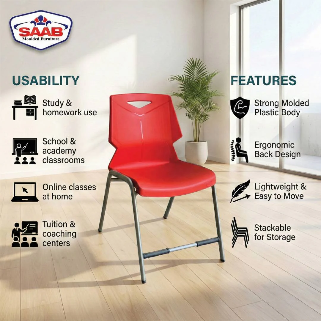 Steel Plastic Study Chair Model S-195 - Image 7