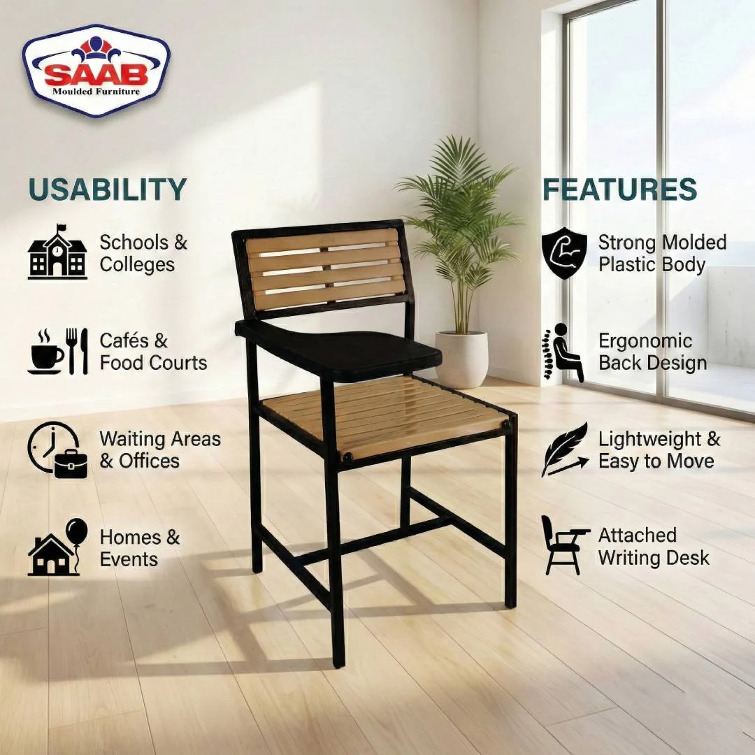 Steel Plastic Fancy Strip Study chair SAAB S-205-S - Image 3